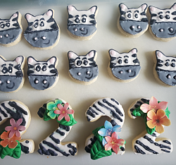 Birthday jungle themed custom sugar cookies